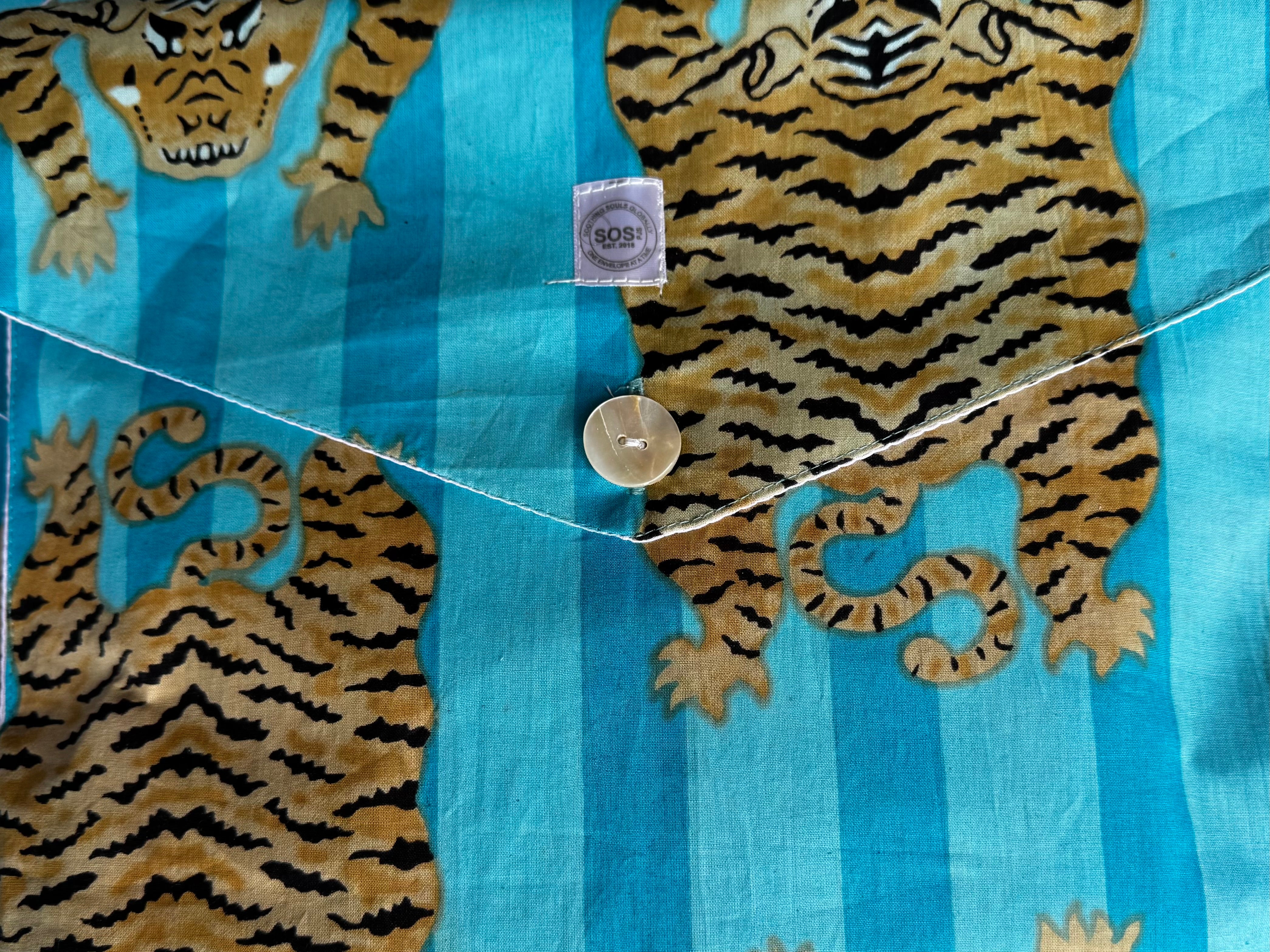 Tibetan Tiger Blue Cotton Pjs