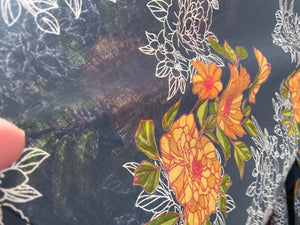 Autum Floral - Grey and Gold Flowers