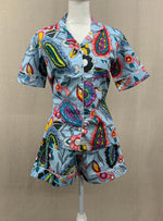 Load image into Gallery viewer, Short Sleeve Button Top w/ Shorts - Punjabi Party

